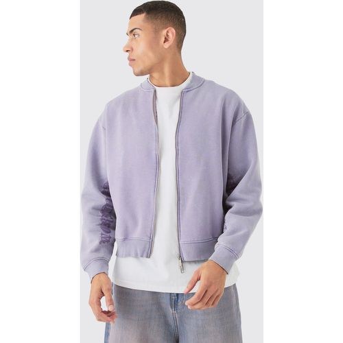 Bomber oversize délavé en jersey homme - L - Boohooman - Modalova