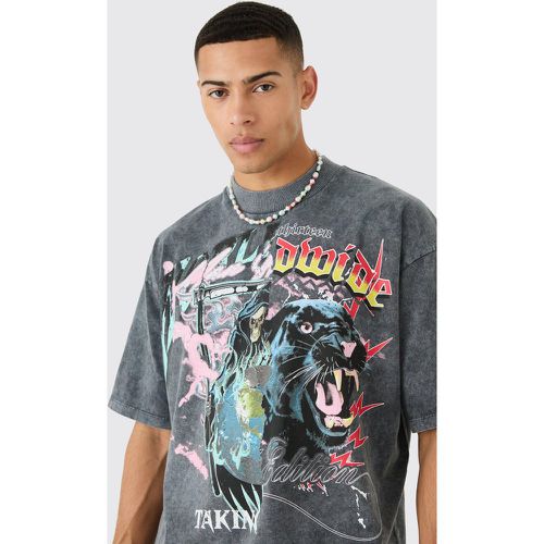 T-shirt épais oversize imprimé - S - Boohooman - Modalova