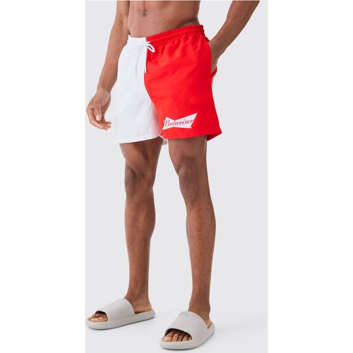 Short de bain court à imprimé Budweiser - XL - Boohooman - Modalova