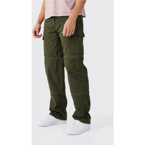 Pantalon baggy zippé à taille fixe - 28 - Boohooman - Modalova