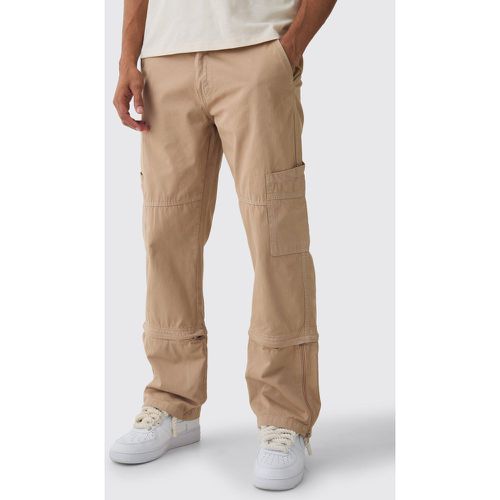 Pantalon large zippé fendu - 28 - Boohooman - Modalova