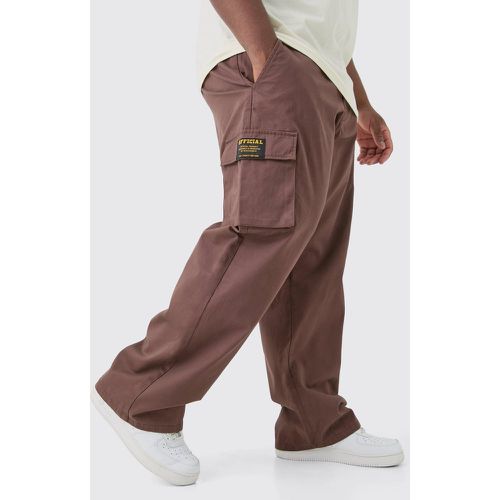 Grande taille - Pantalon cargo large à taille fixe - 42 - Boohooman - Modalova