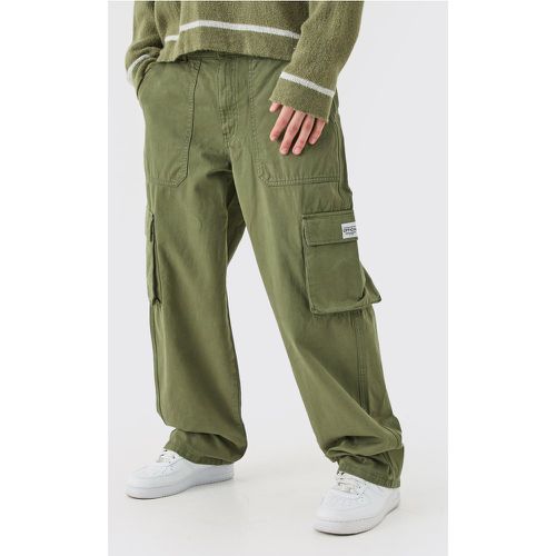 Pantalon cargo zippé à taille fixe - S - Boohooman - Modalova