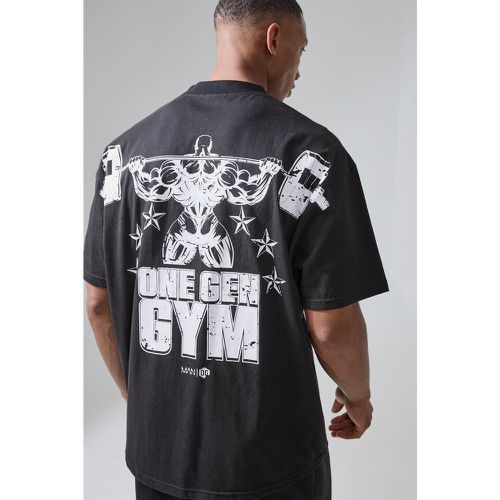 T-shirt de sport oversize imprimé - MAN Active x Og Gym - M - Boohooman - Modalova