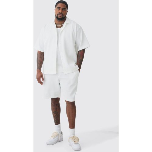 Grande taille - Ensemble avec chemise plissée à manches courtes homme - XXL - Boohooman - Modalova