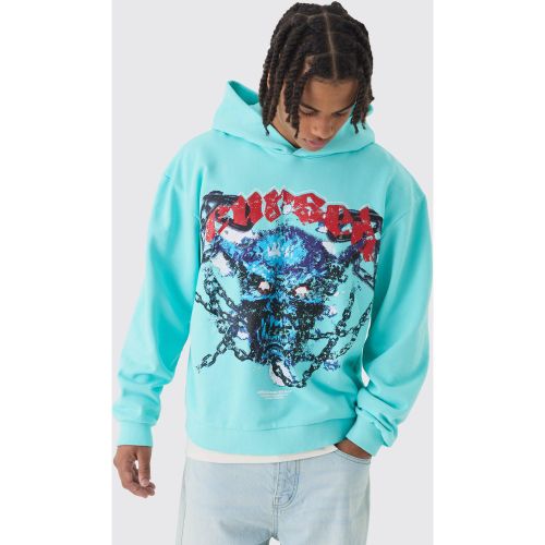 Sweat à capuche oversize délavé - L - Boohooman - Modalova