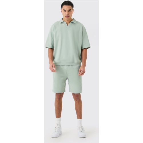 Ensemble oversize avec polo stretch et short - M - Boohooman - Modalova