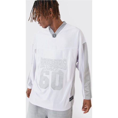 Top satiné en mesh à imprimé Nfl Raiders - M - Boohooman - Modalova