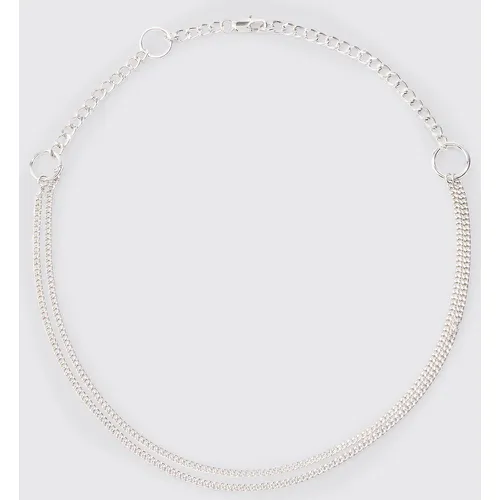 Loop Detail Metal Chain Necklace In Silver - Boohooman - Modalova