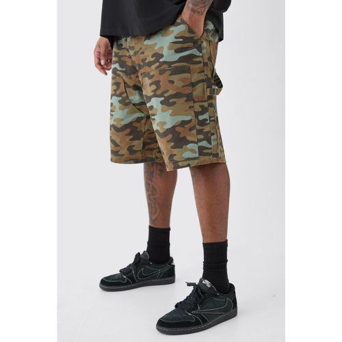 Grande taille - Short charpentier à taille fixe et imprimé camouflage - 38 - Boohooman - Modalova