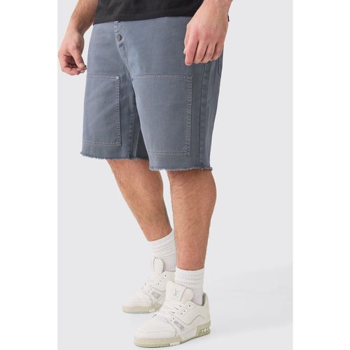 Plus Fixed Waist Washed Relaxed Twill Carpenter Short homme - Boohooman - Modalova