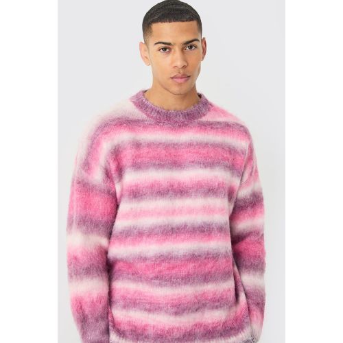 Sweat rayé en maille brossée - XL - Boohooman - Modalova