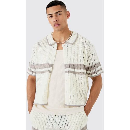 Chemise oversize rayée à coutures apparentes - S - Boohooman - Modalova