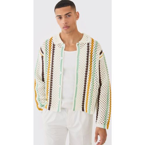 Chemise oversize rayée à manches longues - L - Boohooman - Modalova