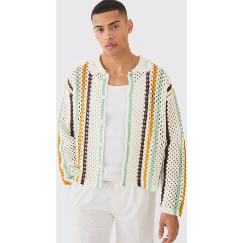 Chemise oversize rayée à manches longues - XS - Boohooman - Modalova