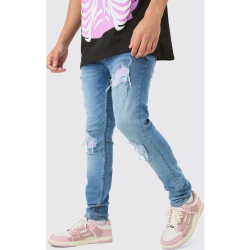 Jean skinny déchiré et réparé - 32R - Boohooman - Modalova