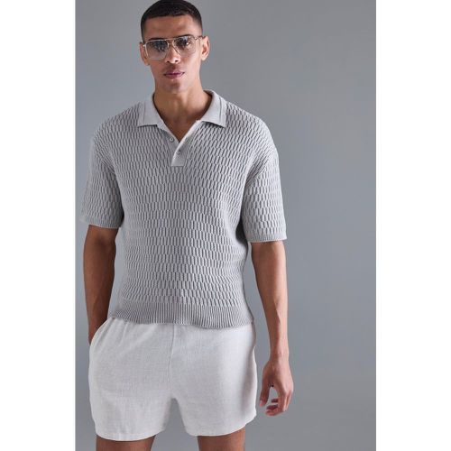 Polo oversize texturé à coutures apparentes - S - Boohooman - Modalova