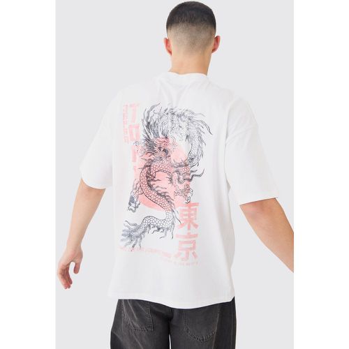 T-shirt oversize épais à imprimé dragon - Boohooman - Modalova
