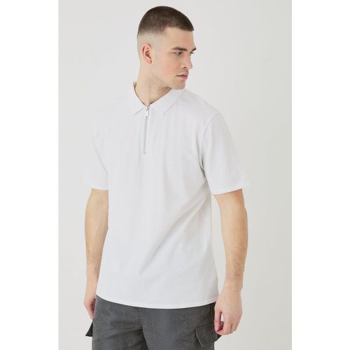 Tall - Polo à col zippé et manches longues - L - Boohooman - Modalova