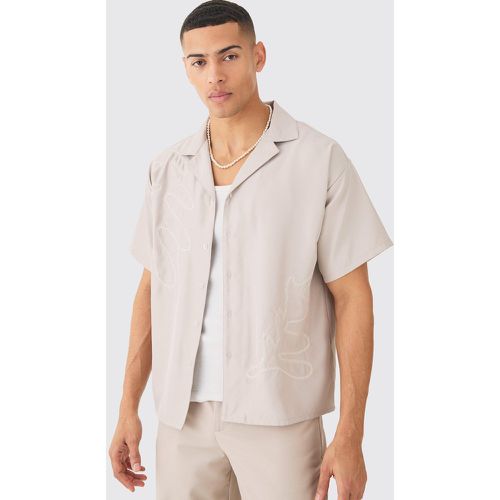 Chemise oversize à broderie feuille - L - Boohooman - Modalova