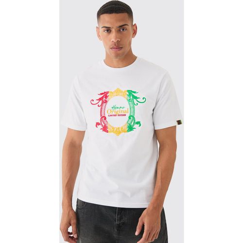 T-shirt brodé imprimé - S - Boohooman - Modalova