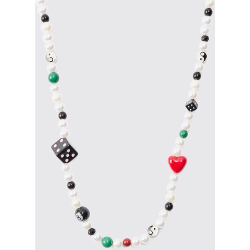 Collier à perles et perles - ONE SIZE - Boohooman - Modalova