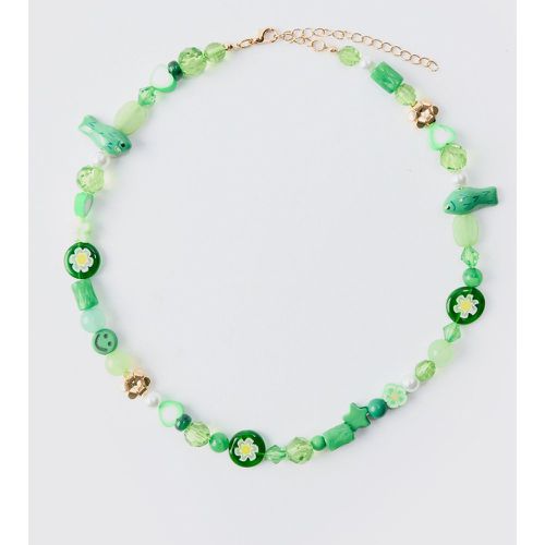 Mixed Beaded Necklace In Green - Boohooman - Modalova