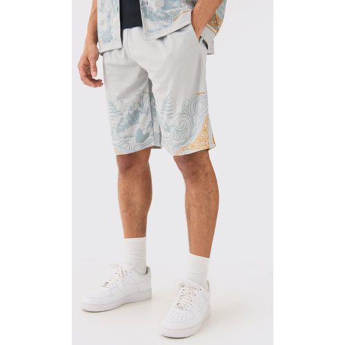 Short large imprimé en mesh - L - Boohooman - Modalova