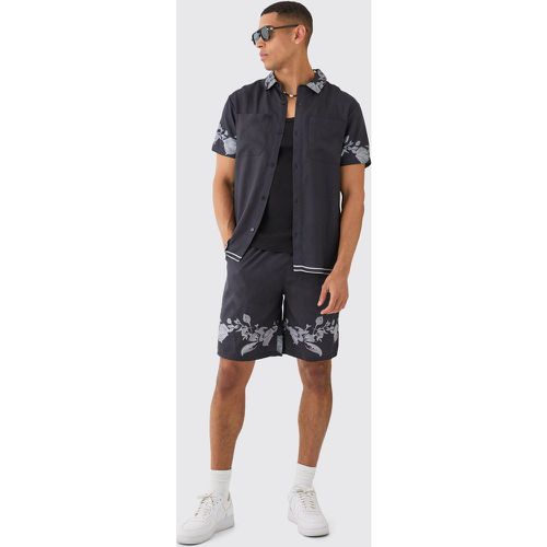 Ensemble en viscose avec chemise et short - S - Boohooman - Modalova