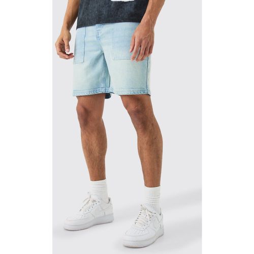 Short en jean à coutures contrastantes - 30 - Boohooman - Modalova