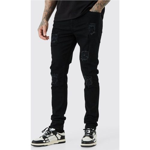 Tall - Jean skinny déchiré et réparé - 30 - Boohooman - Modalova