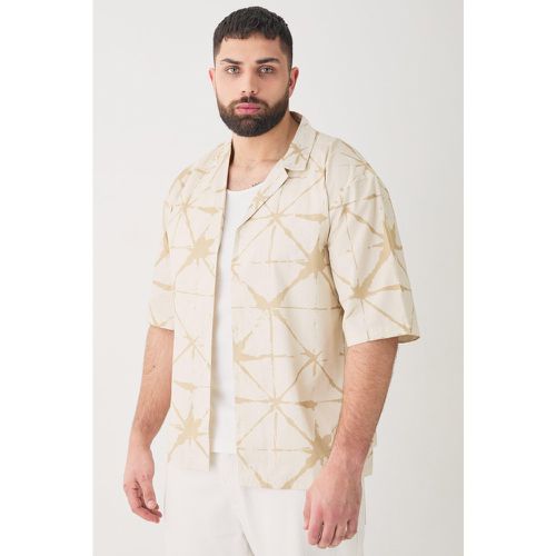 Grande taille - Chemise en popeline à manches courtes et imprimé abstrait - XXL - Boohooman - Modalova