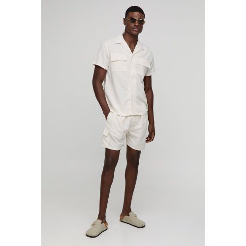 Ensemble à manches courtes avec chemise cargo et short - S - Boohooman - Modalova