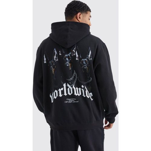 Sweat à capuche oversize à imprimé Worldwide - S - Boohooman - Modalova