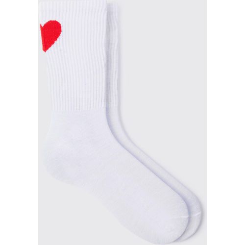 Chaussettes à motif cœur - ONE SIZE - Boohooman - Modalova