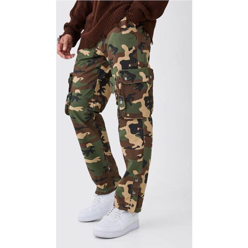 Pantalon droit cargo à imprimé camouflage - 28 - Boohooman - Modalova