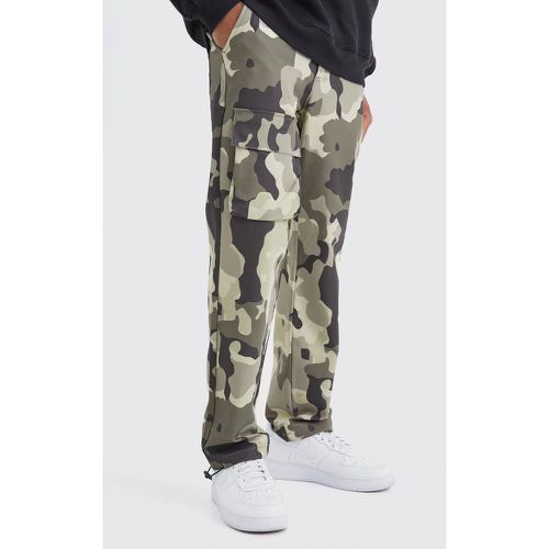 Pantalon cargo droit à imprimé camouflage - 28 - Boohooman - Modalova