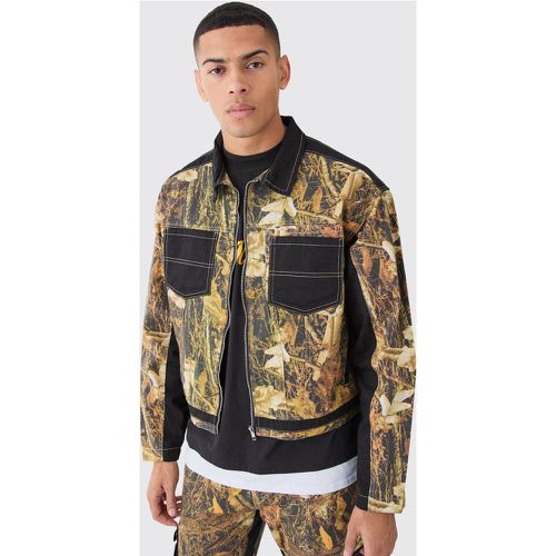 Veste Harrington oversize à imprimé camouflage - L - Boohooman - Modalova