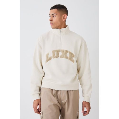 Sweat oversize à col zippé en polaire homme - S - Boohooman - Modalova