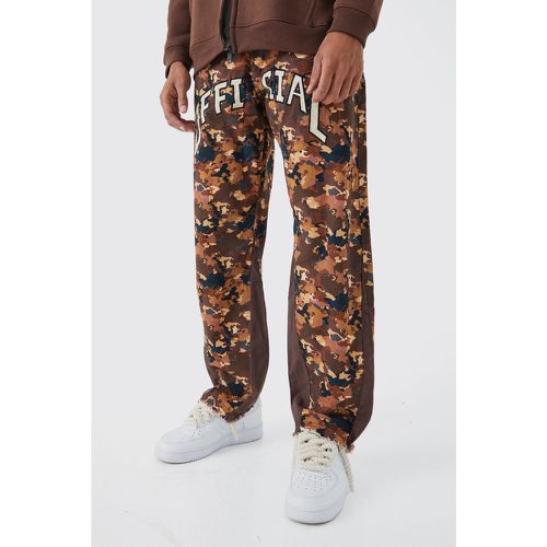 Pantalon flare à empiècement contrastant et imprimé camouflage - M - Boohooman - Modalova