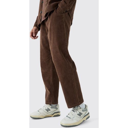 Elastic Waist Skate Cord Trouser In Chocolate - - 28R - Boohooman - Modalova