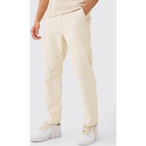 Relaxed Tapered Cord Trouser In Sand - - 28R - Boohooman - Modalova