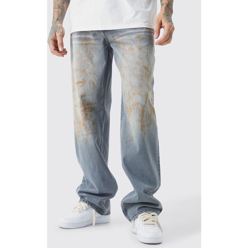 Tall Baggy Rigid Dirty Wash Jeans - Boohooman - Modalova