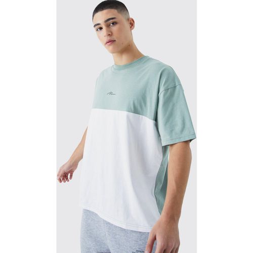 T-shirt oversize color block - MAN - S - Boohooman - Modalova