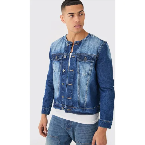 Veste en jean sans col - L - Boohooman - Modalova