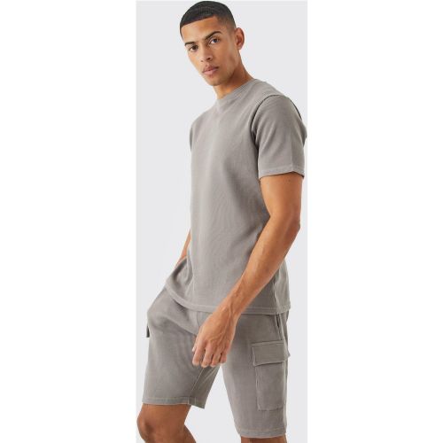 Ensemble cintré avec t-shirt et short cargo - L - Boohooman - Modalova