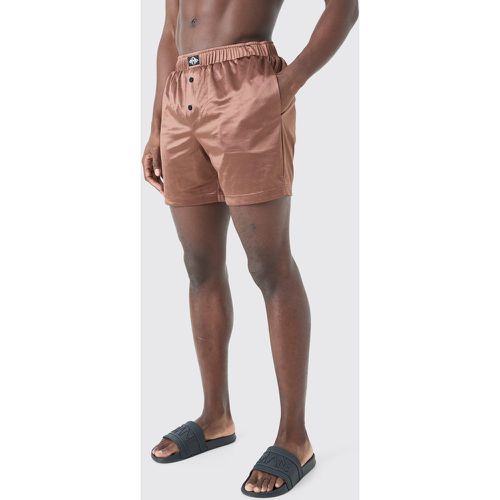 Short de bain mi-long satiné - S - Boohooman - Modalova