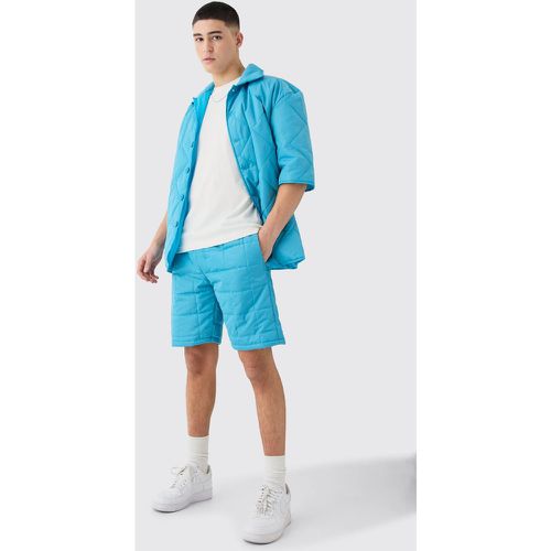 Ensemble matelassé avec chemise carrée et short - M - Boohooman - Modalova