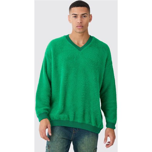 Pull oversize à col V contrastant - L - Boohooman - Modalova