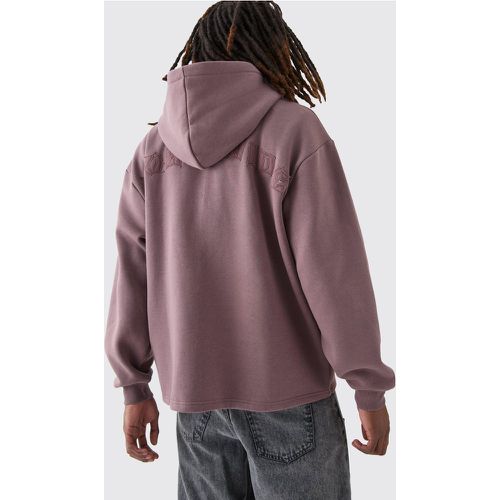 Sweat à capuche oversize zippé à écussons homme - L - Boohooman - Modalova